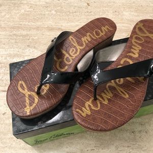 Sam Edelman Tanya Black Patent Sandals